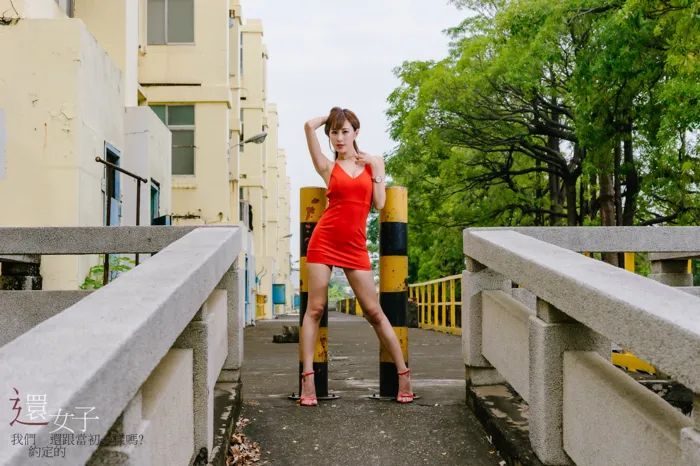 [Mzsock] NO.047 Abby red dress short skirt high heels beautiful legs outdoor shot street photography#[106P]-27